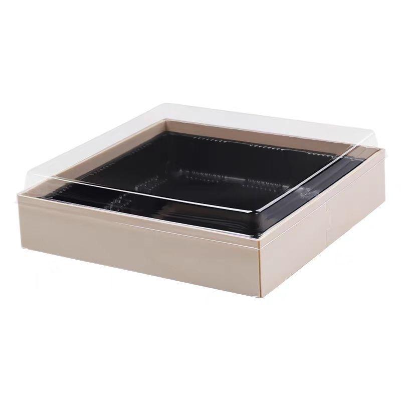 Square Wood-Grain Paper Bento Box