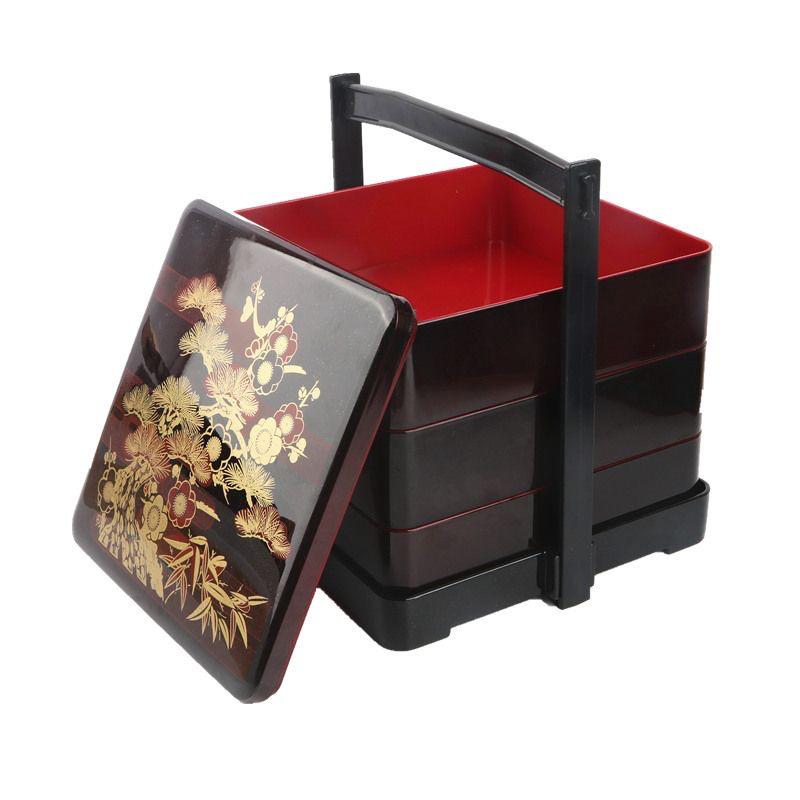 Three-Layer Bento Box with Handle